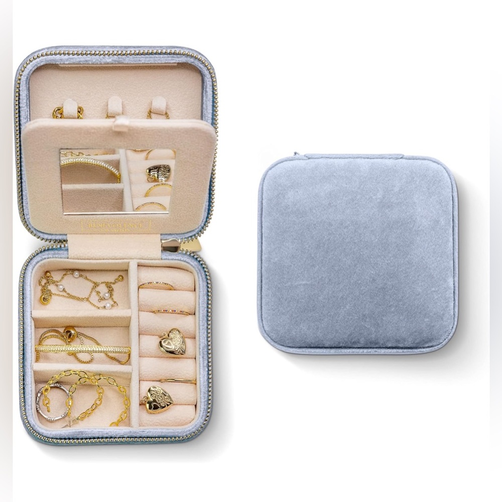 SALE! Light Velvet Blue Jewelry Box